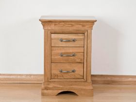 Padbury 3 drawer oak bedside table