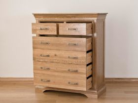 Padbury solid oak chest with 6 drawers