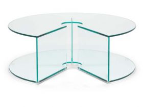 Natuzzi Editions Pepe Cut-Out Coffee Clear Glass Table