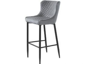Whitney grey velvet bar stool