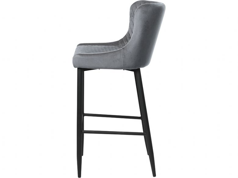 Whitney grey velvet bar stool