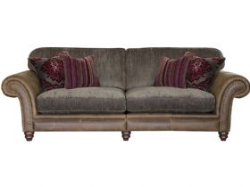 Carnegie 4 Seater Leather & Fabric Sofa (Split) - Quick ship