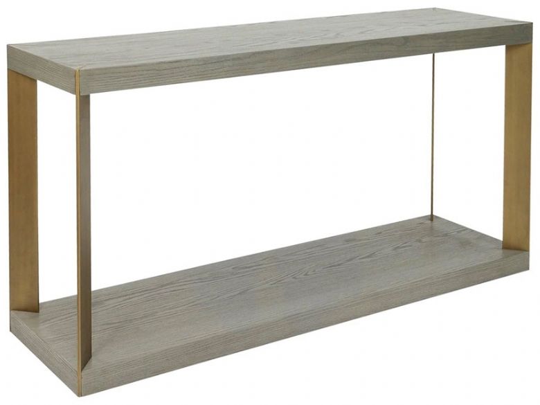 Lincoln grey oak rectangle console table available at Lee Longlands