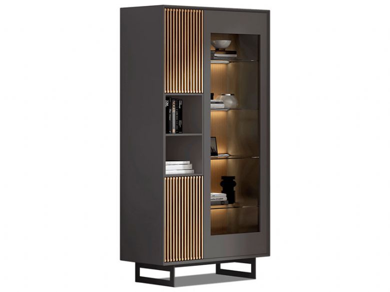 Agatone Wide Tall display unit with Lighting available at Lee Longlands
