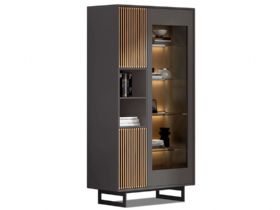 Agatone Wide Tall display unit with Lighting available at Lee Longlands