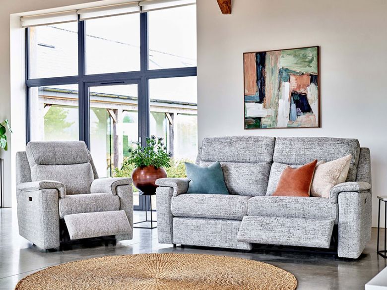Ellis (AIS Exc) fabric/leather 3 seater sofa available at Lee Longlands