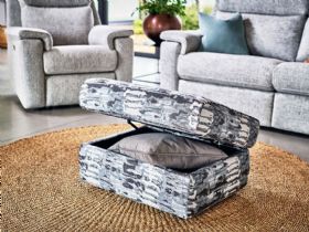 Ellis (AIS Exc) leather/fabric footstool available at Lee Longlands