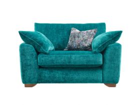 Madison aqua blue fabric cuddler sofa available at Lee Longlands