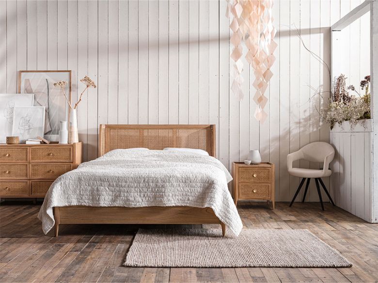 Java oak 6'0 woven bed frame available at Lee Longlands