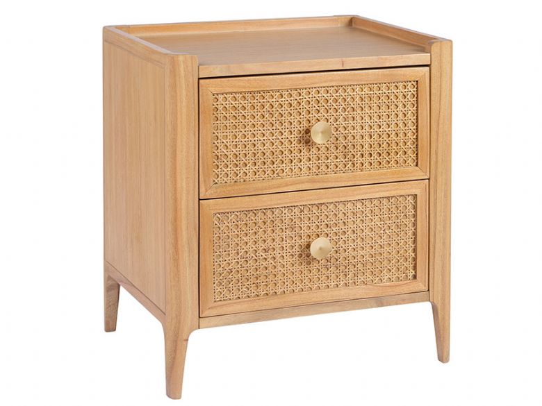 Java 2 drawer oak woven bedside table available at Lee Longlands