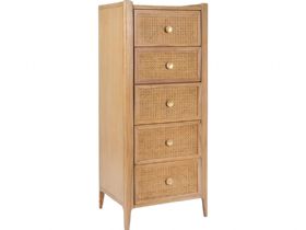 Java oak woven 5 drawer chest available at Lee Longlnads