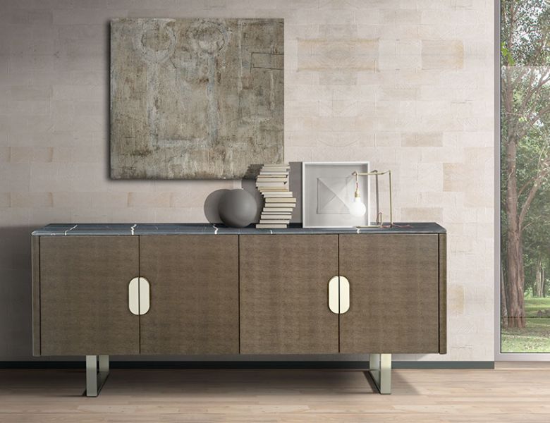 Maverick quilted genuine leather sideboard available at Lee Longlands