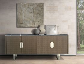 Maverick quilted genuine leather sideboard available at Lee Longlands