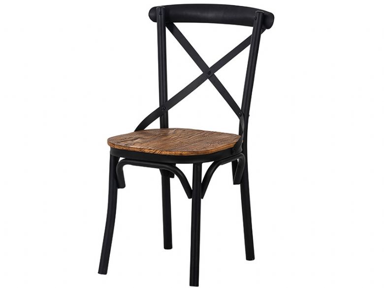 Heston reclaimed pine and iron dining chair available at Lee Longlands