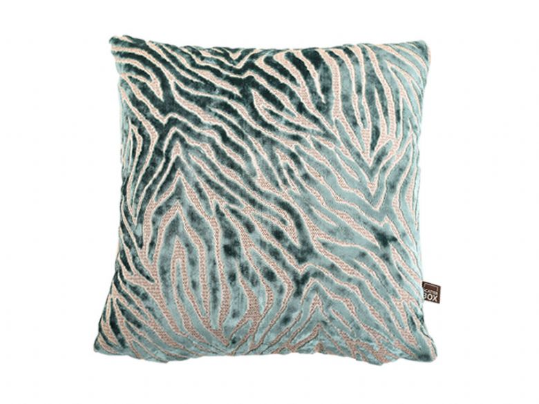 Zeke - zebra effect Green Cushion available at Lee Longlands