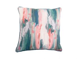 Single Scatters Brindle -Teal/Blush Cushion