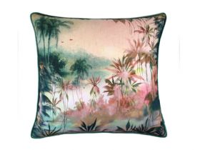 Scatterbox Babylon&#045;teal/blush polyester cushion available at Lee Longlands