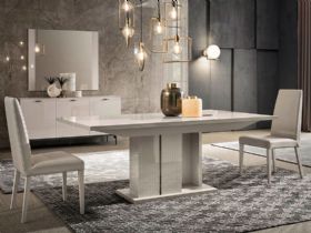 Cyndia cream high gloss Extendable Dining Table available at Lee Longlands