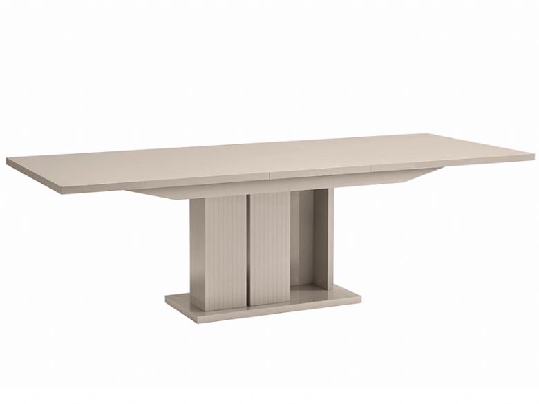 Cyndia cream large high gloss Extendable Dining Table available at Lee Longlands
