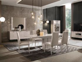 Cyndia cream high gloss  Dining range available at Lee Longlands