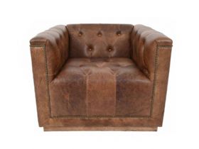 Claridge swivel base leather antique chair available at Lee Longlands