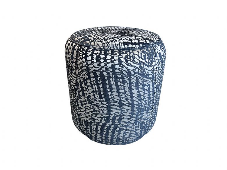 Boutique small sofa stool in blue velvet available at lee longlands