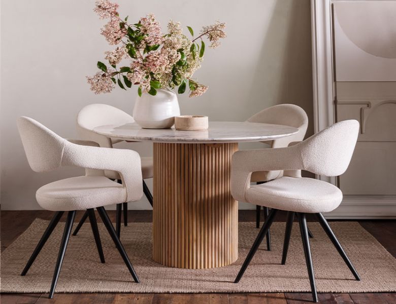 Raffi white borg Jasmine Dining Chair available at Lee Longlands