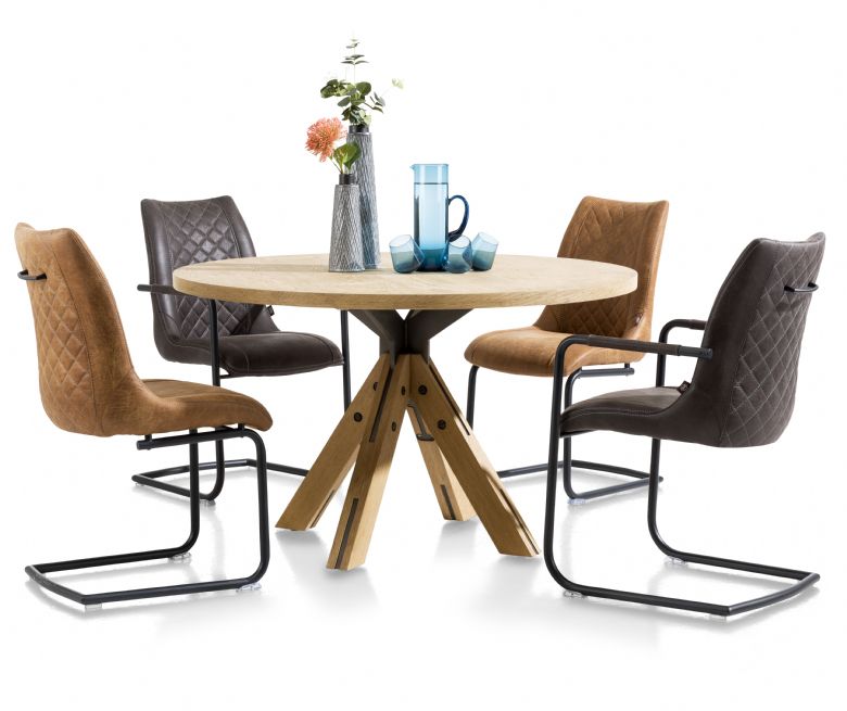 Jardino wooden 1.3m Round Dining Table available at Lee Longlands