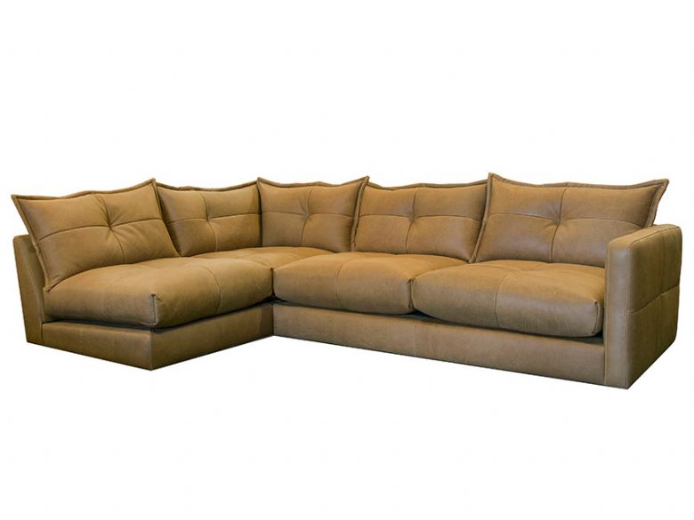Troy leather 6 seater open end corner group sofa available at Lee Longlands