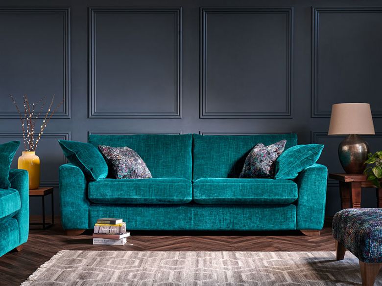 Madison aqua blue fabric 2.5 seater sofa available at Lee Longlands