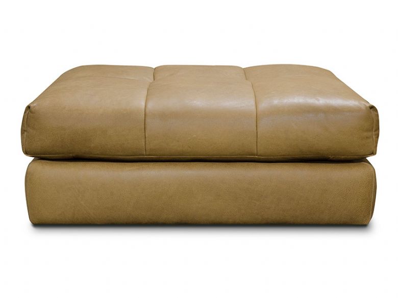 Troy rustic leather footstool available at Lee Longlands