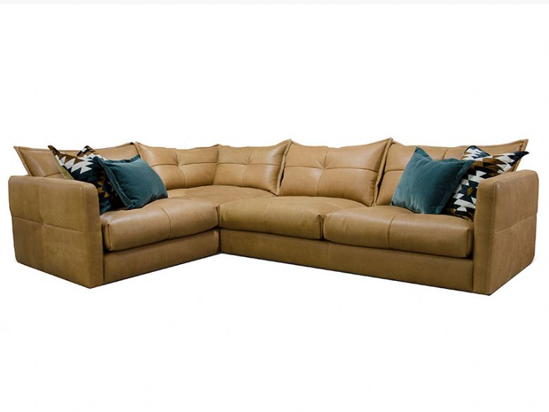 Troy leather rhf Seater Corner group Sofa available at Lee Longlands