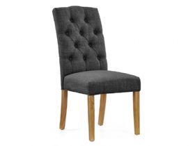 Burford Dining Chair Charcoal Button Back Dining Chair