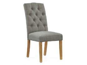 Burford Dining Chair Grey Button Back Dining Chair