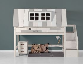 Lifetime Kidsrooms My Hangout Low Loft Bed with Side Drawer Steps