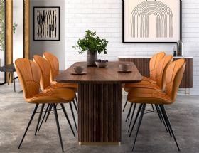 Crosby Walnut Dining Amory Dining Chair in Mustard