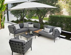 Cane-line Conic Lounge Chair & Grey Cushion Set
