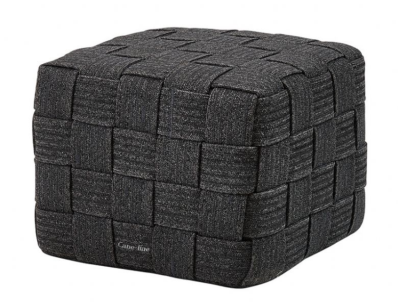 Cane&#045;line Cube DARK GREY woven footstool available at lee Longlands