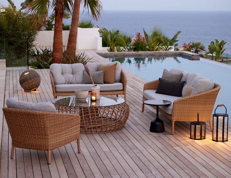 Cane-line Ocean woven garden lounge chair available at Lee Longlands
