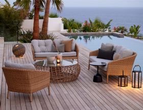 Cane-line Ocean woven garden lounge chair available at Lee Longlands