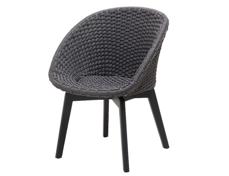 Cane-line Peacock woven garden Chair W/Black Aluminium Legs range available at Lee Longlands