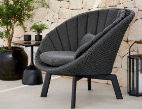 Cane-line Peacock black robe lounge chair range  available at Lee Longlands