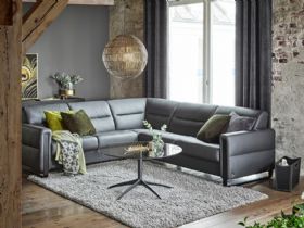 Stressless Fiona 4 Seater Corner Sofa With Wooden Arm