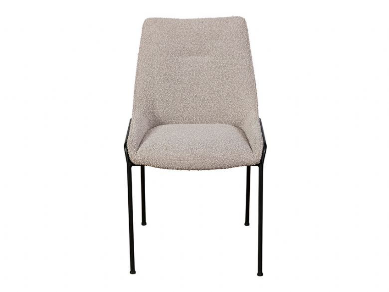 Marie Dining Chair in Grey Boucle Fabric 1