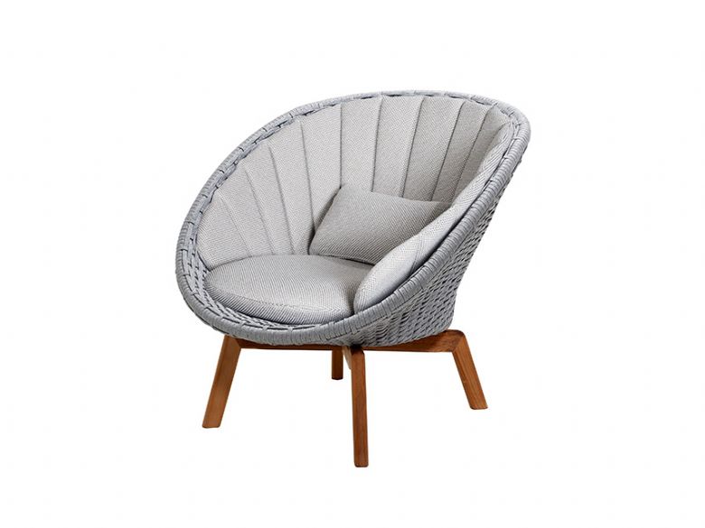 Light Grey Lounge Chair W/ Teak Legs Light Grey Focus