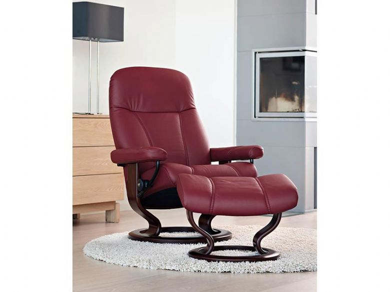 Stressless Consul Leather Chair with Classic Base