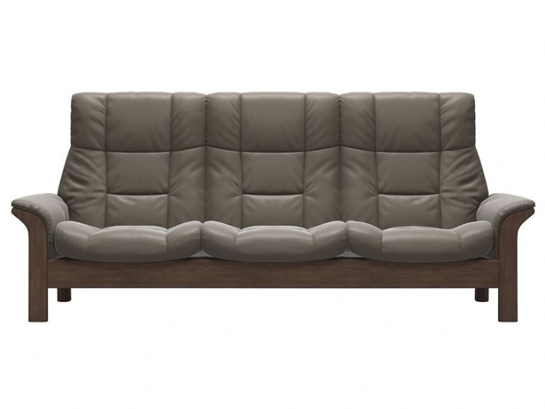 Stressless Buckingham leather high back 3 seater sofa available at Lee Longlands