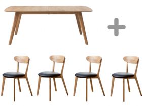 Stockholm 1.5m Table & 4 Dining Chairs