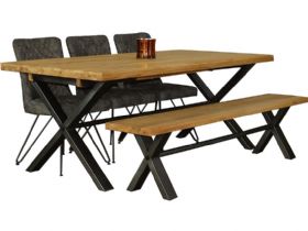 Yukon 190cm Table, Bench & 3 Chairs
