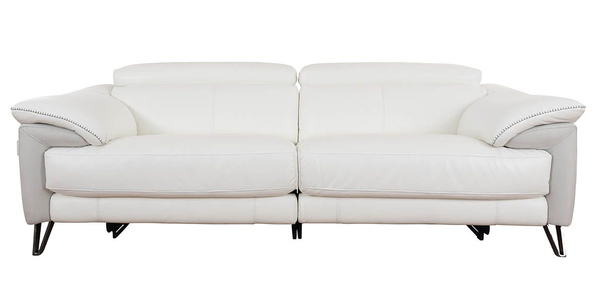 Romilly white leather sofa collection including power options